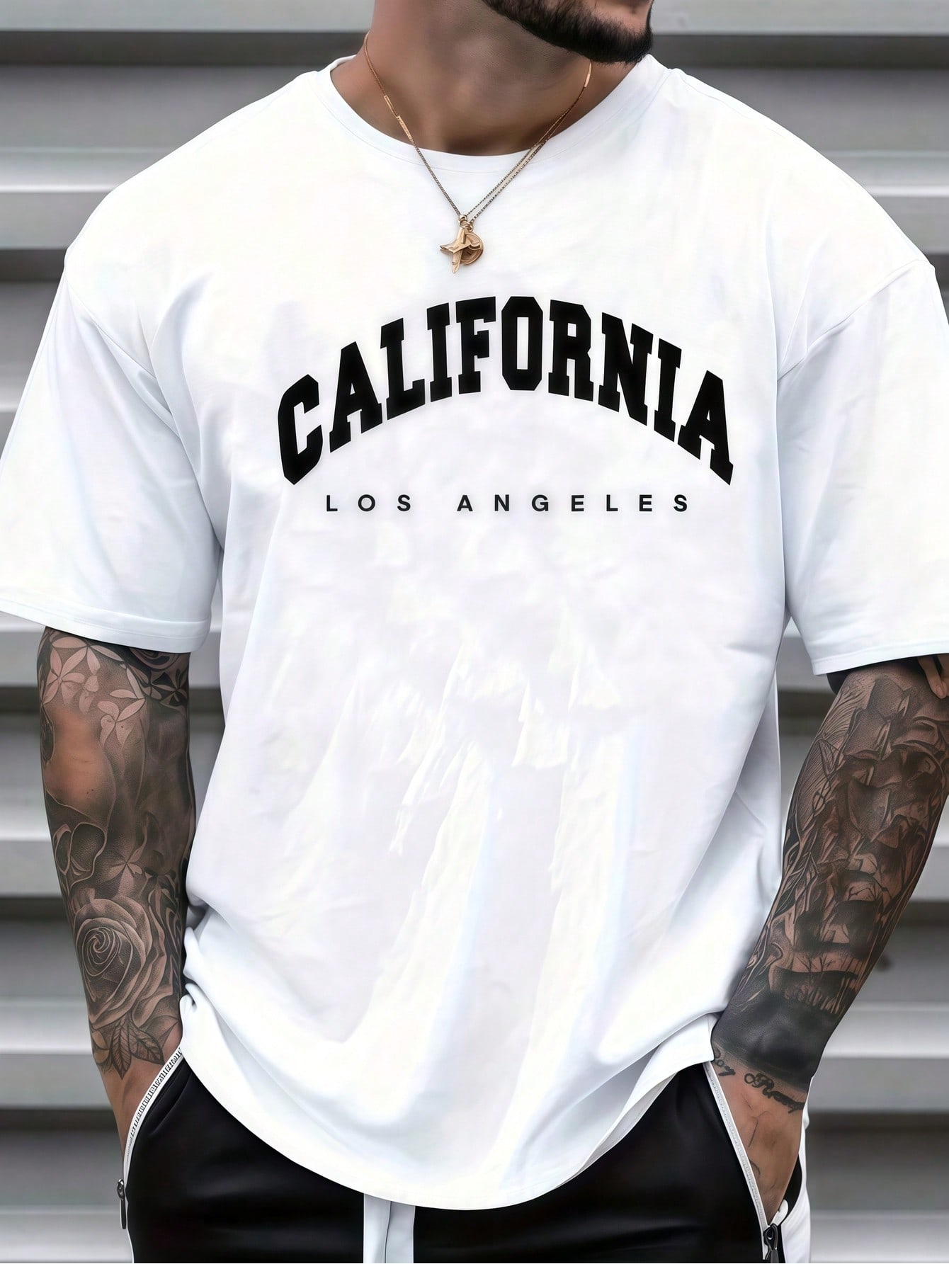 Wash Effect Set - 1 t-shirt blanc pour homme avec
